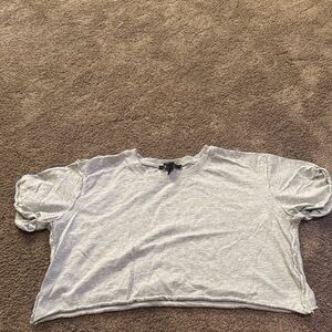 Forever 21 Light Gray Cropped Tee